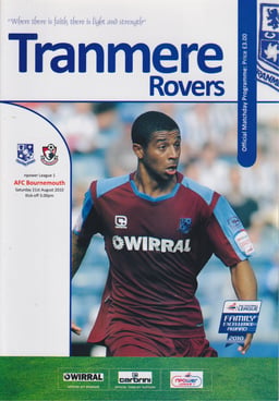 Tranmere Rovers v AFC Bournemouth Match Programme 2010-08-21
